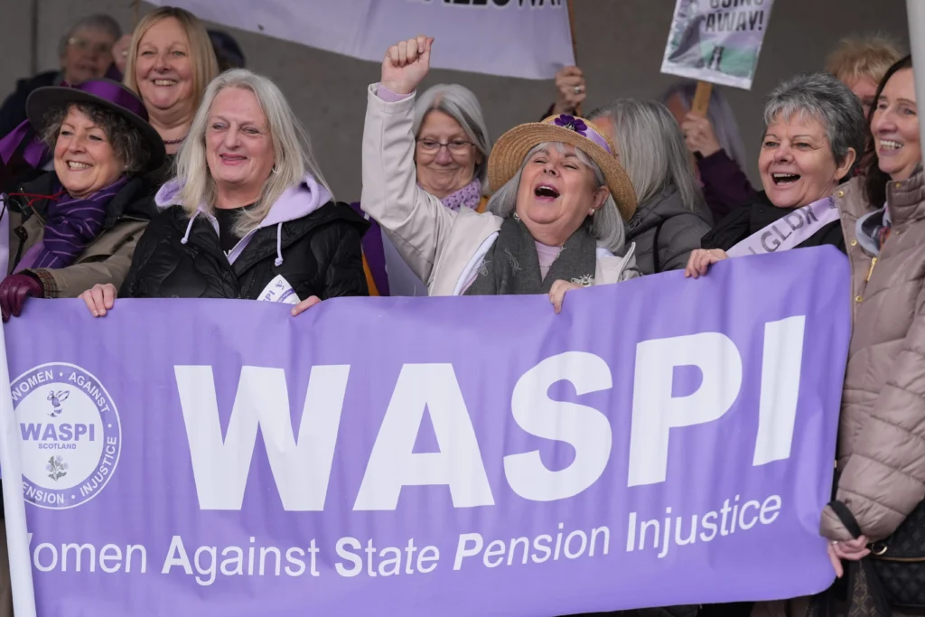 waspi women protesting asking for a compensation